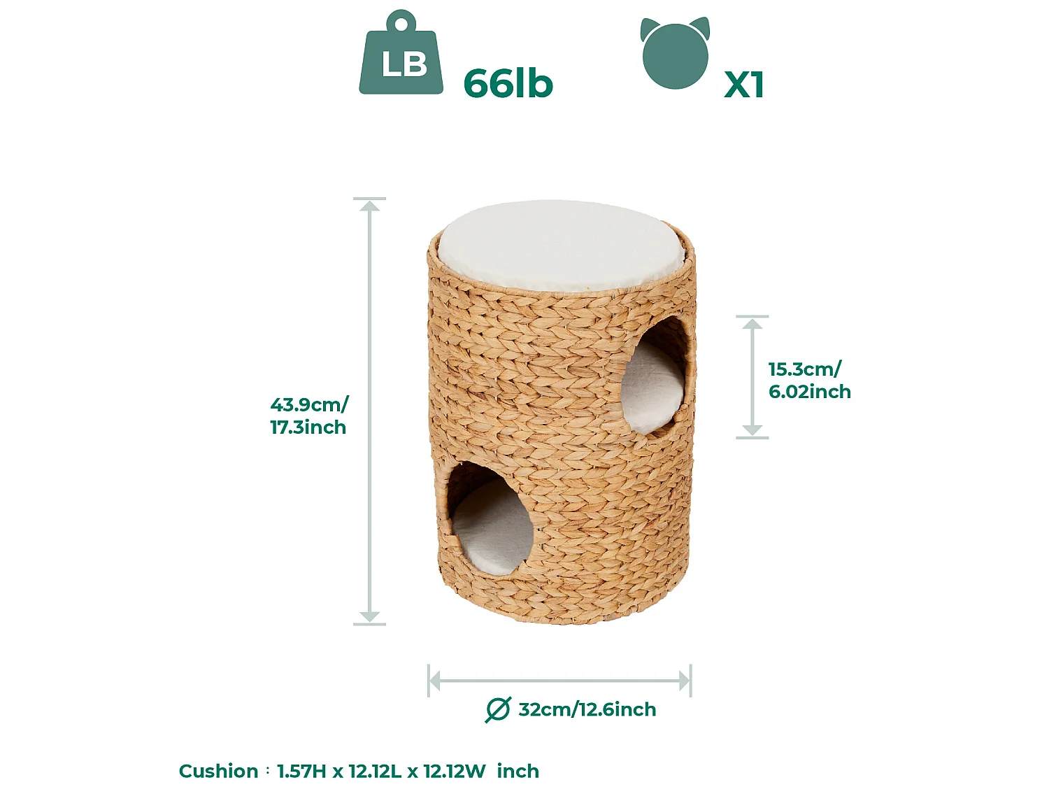 Maison d'appartement à 3 niveaux avec tour à gratter et lit de chat