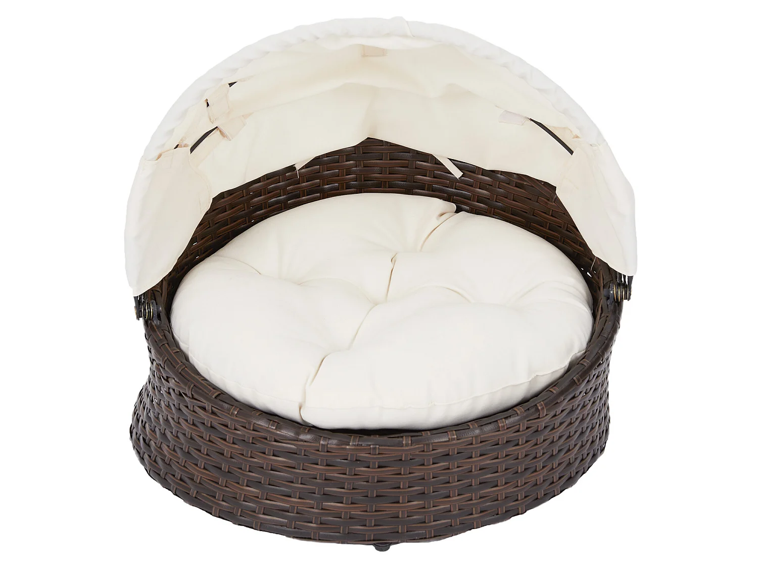 Panier lit en osier niche chien chat avec coussin lavable