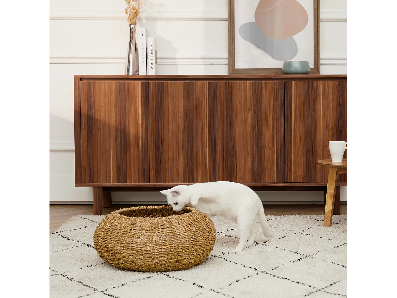 Neith Bol en osier d'intérieur pour chat ou petit chien