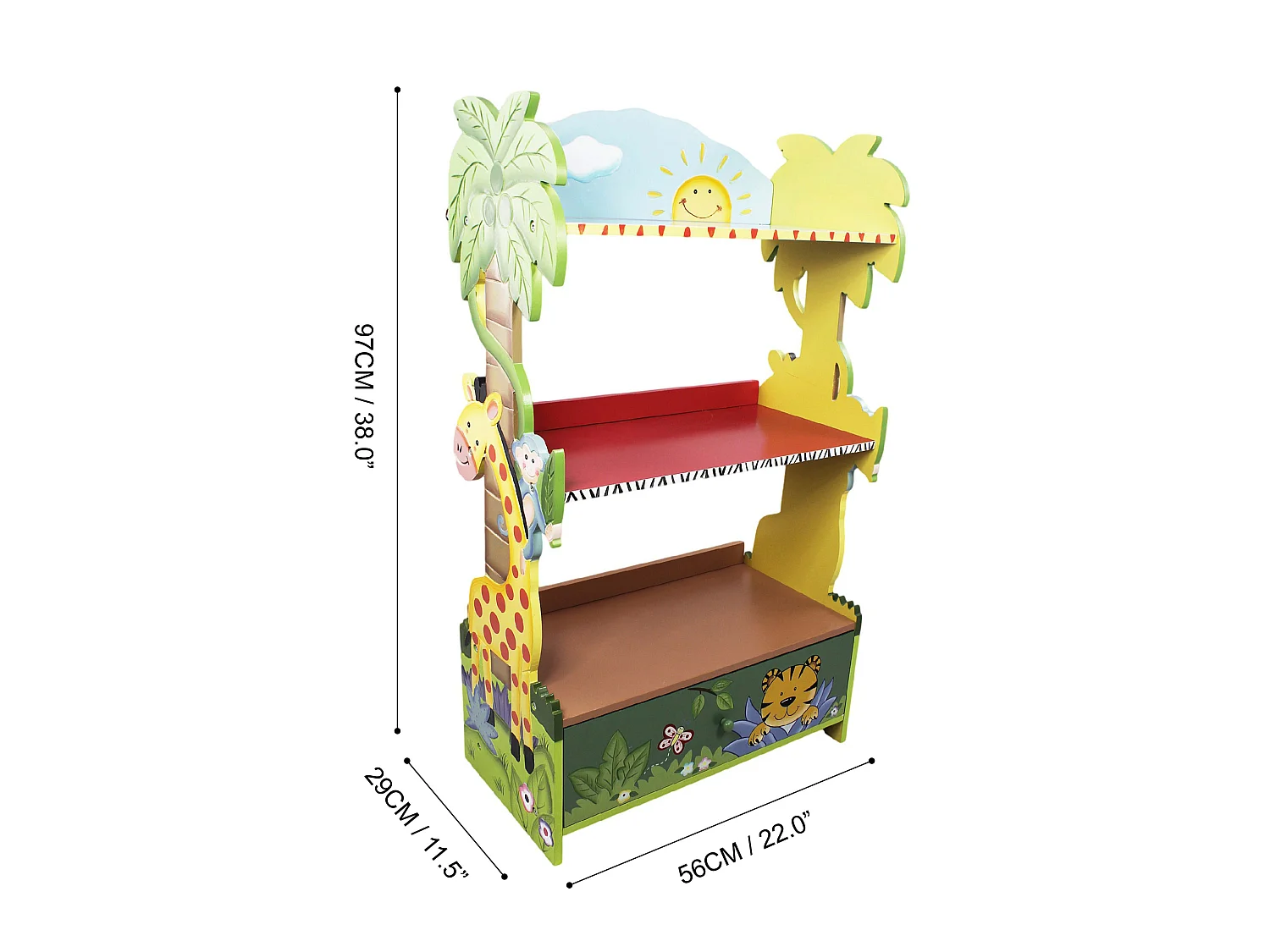 Kinderbücherregal Kinderregal Schlafzimmer Sunny Safari Fantasy Fields W-8268A