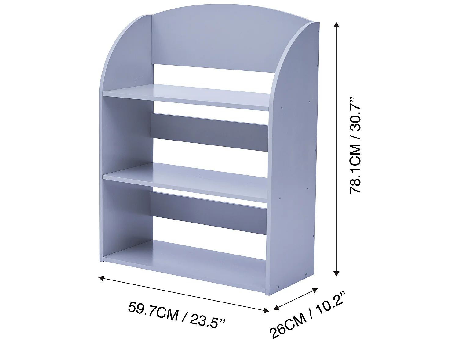 Fantasy Fields - Plain Kids 3 Shelf Bibliothèque - Gray