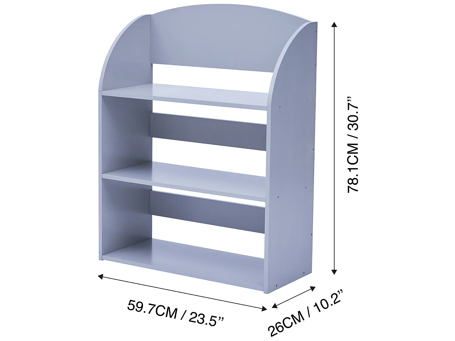 Fantasy Fields - Plain Kids 3 Shelf Bibliothèque - Gray