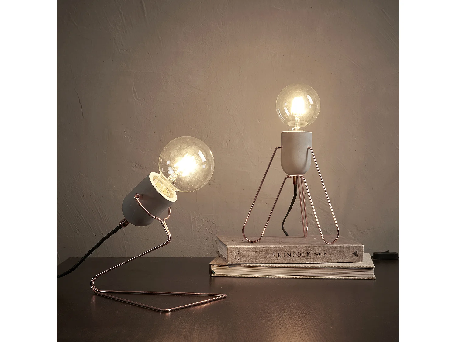 Teamson Home Piccola Modern Minimalistisch Bureaulamp - Roos Goud - Metaal Poten