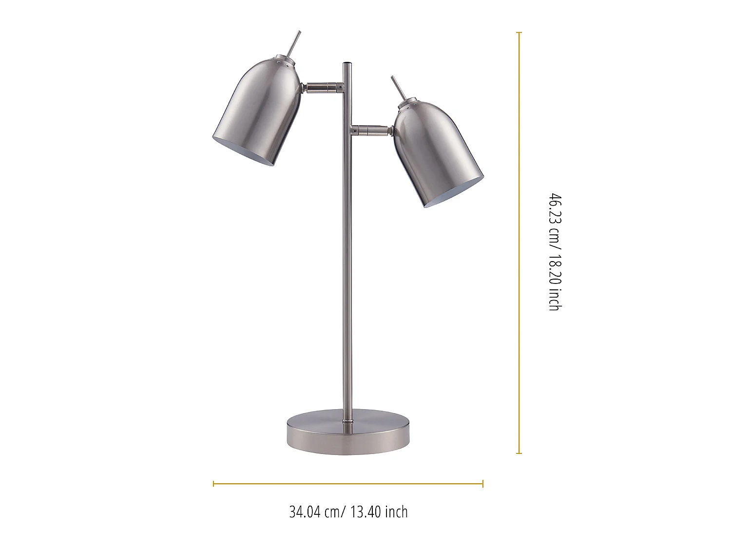 Lampe de chevet bureau à LED chic éclairage moderne chrome Teamson Home
