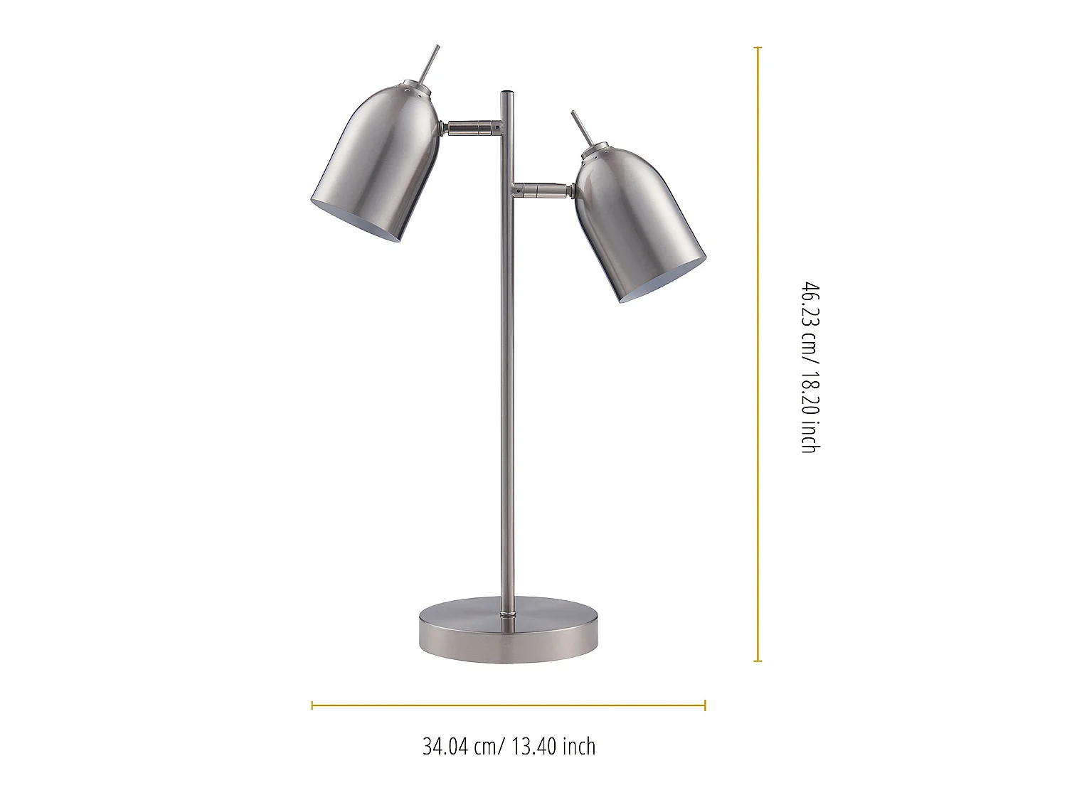 Lampe de chevet bureau à LED chic éclairage moderne chrome Teamson Home
