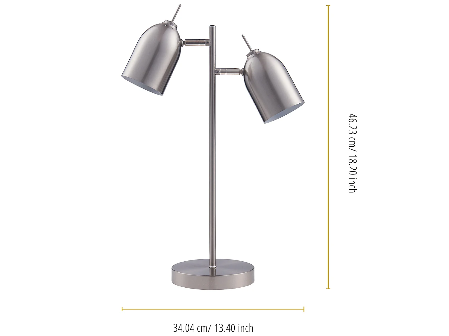 Lampada da tavolo con paralume cromato Teamson Home Mason VN-L00063NB-EU