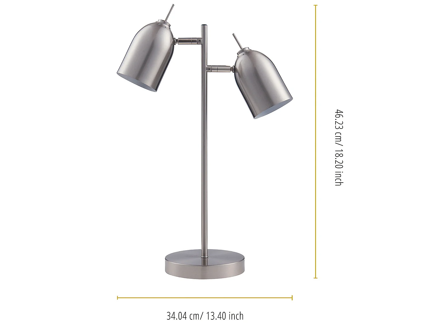 Lampada da tavolo con paralume cromato Teamson Home Mason VN-L00063NB-EU