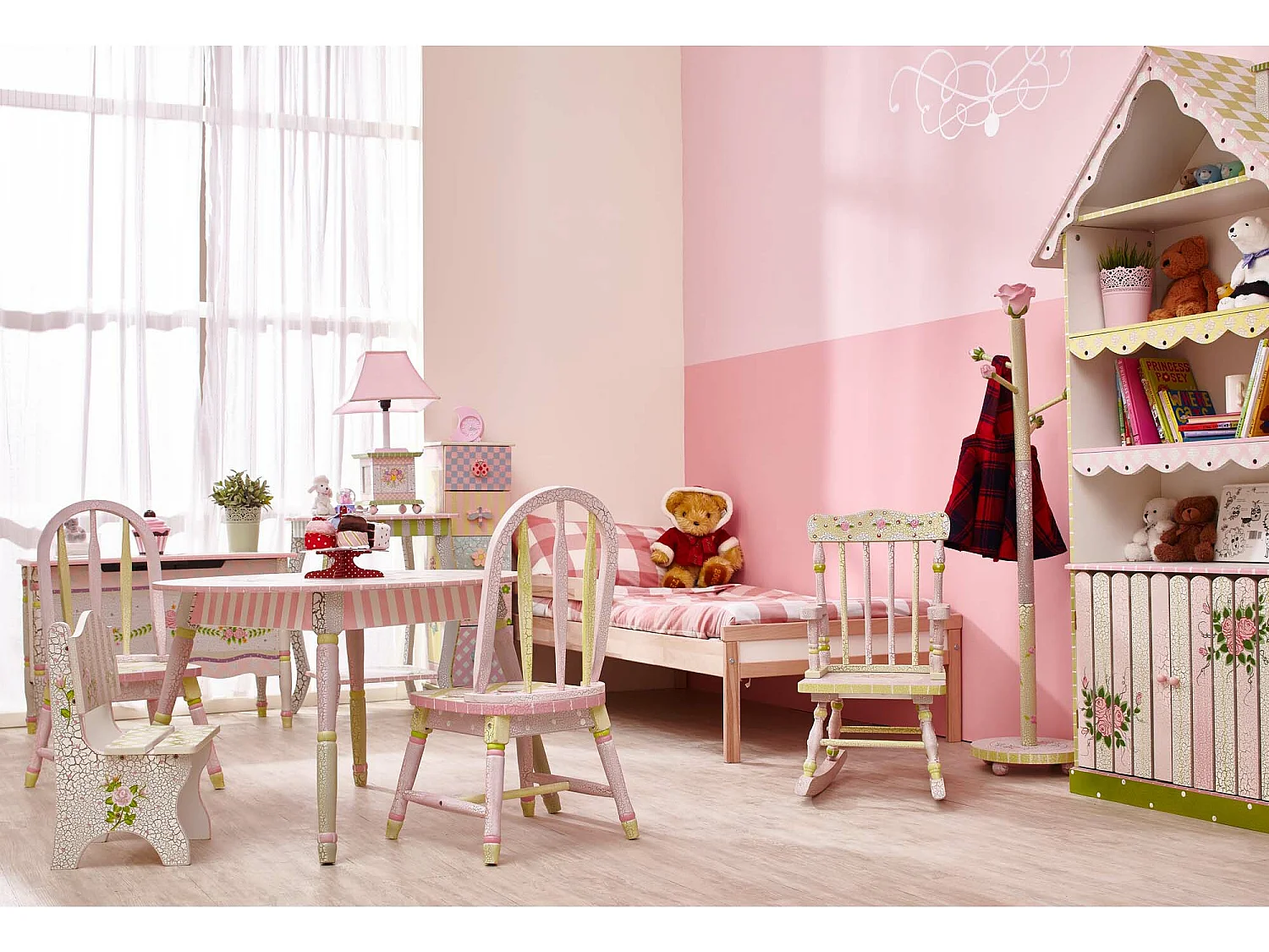 Lampe enfant Cracked Rose chevet bureau veilleuse chambre bébé fille W-5069GE