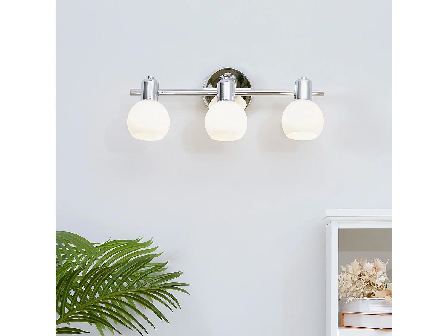 Teamson Home Booglamp|Staande lamp|Arquer gebogen LED vloerlamp, chroom, verlichting VN-L00010-EU