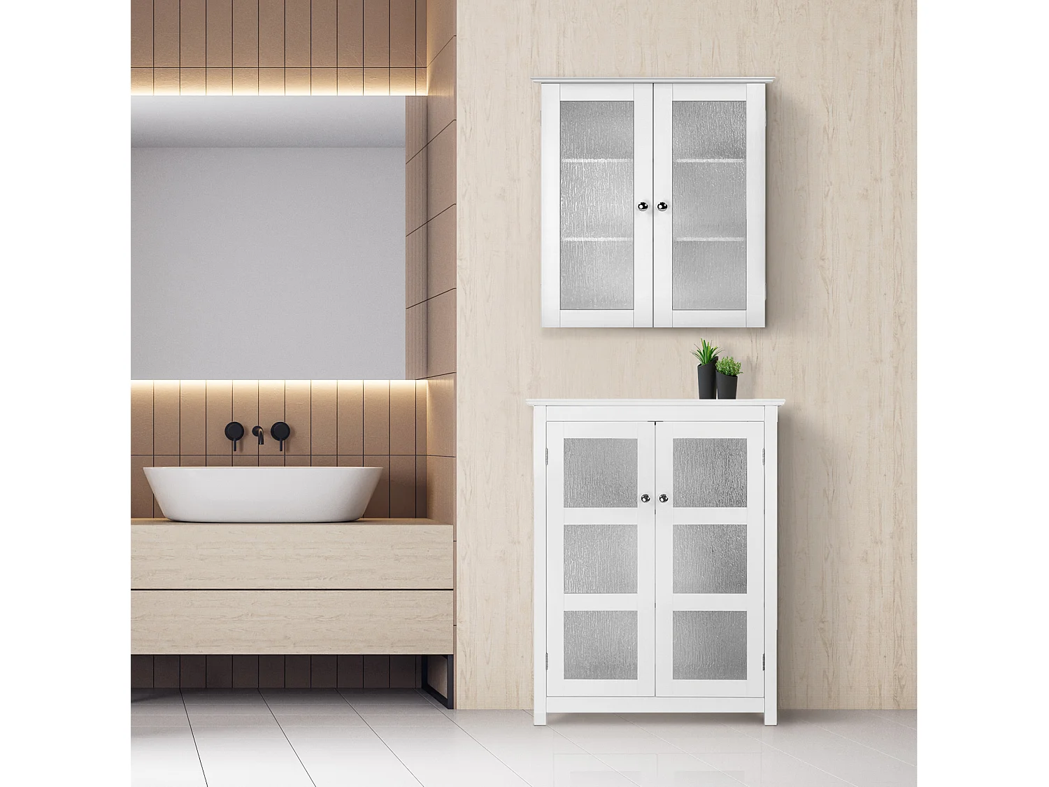 Placard mural de salle de bain armoire de rangement blanc Connor Teamson Home