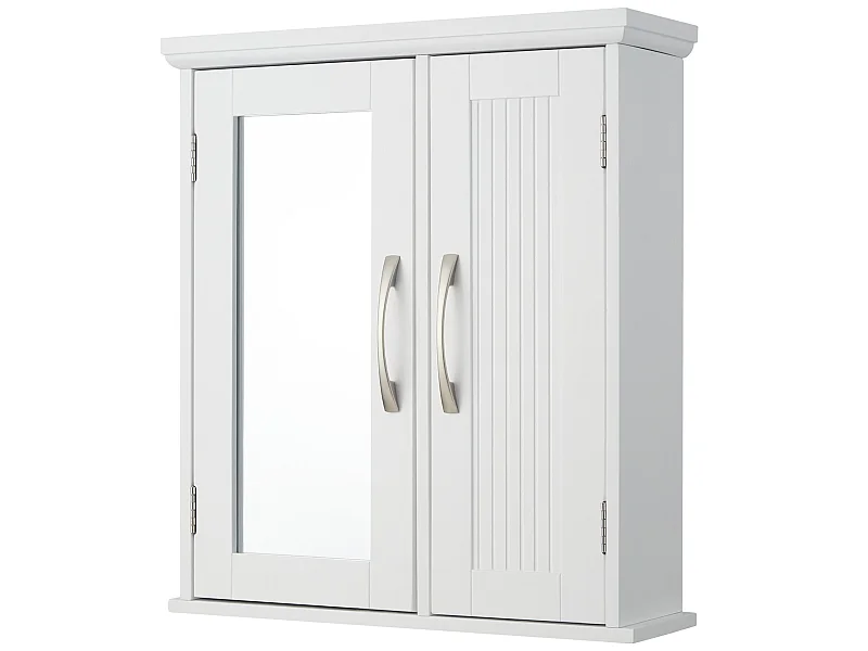 Salle de bain en bois  - Armoire à pharmacie avec miroir et étagères réglables