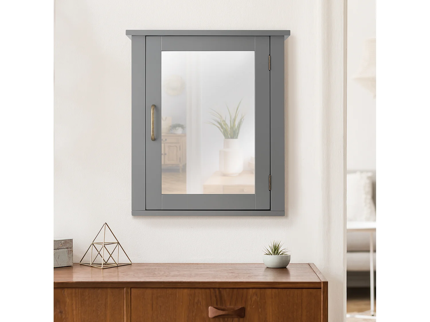 Armoire à pharmacie murale avec miroir avec étagère réglable