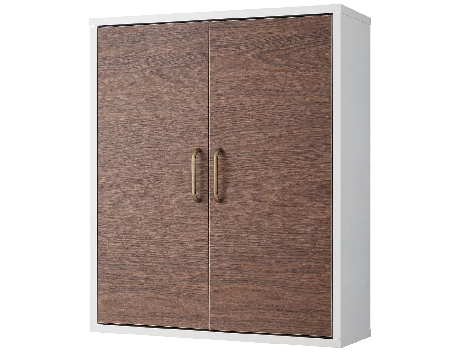 Armoire de toilette placard mural de salle de bain en bois marron / blanc Tyler