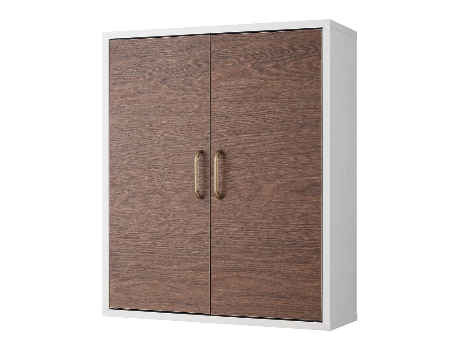 Teamson Home Tyler Muurbevestiging Houten Kastje Met 2 Deuren en Planken - Bruin/Wit