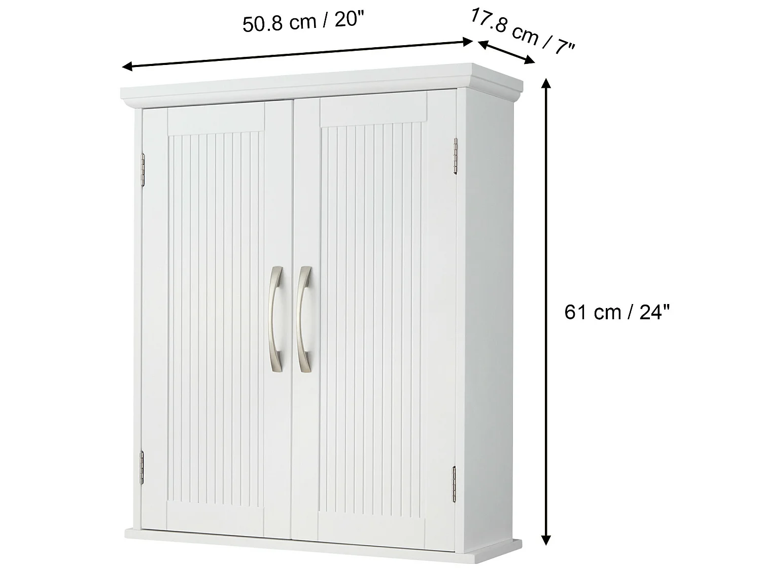 Armoire à pharmacie murale en bois pour salle de bain avec étagères réglables