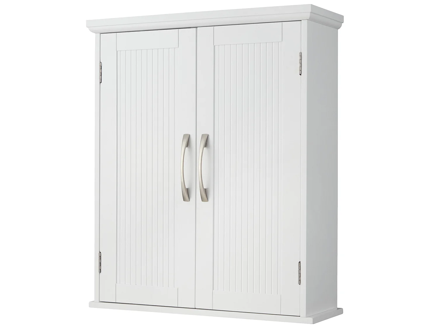 Teamson Home Badkamerkast - Newport Muurbevestiging Houten Kastje Met 2 Deuren en Plank - Wit