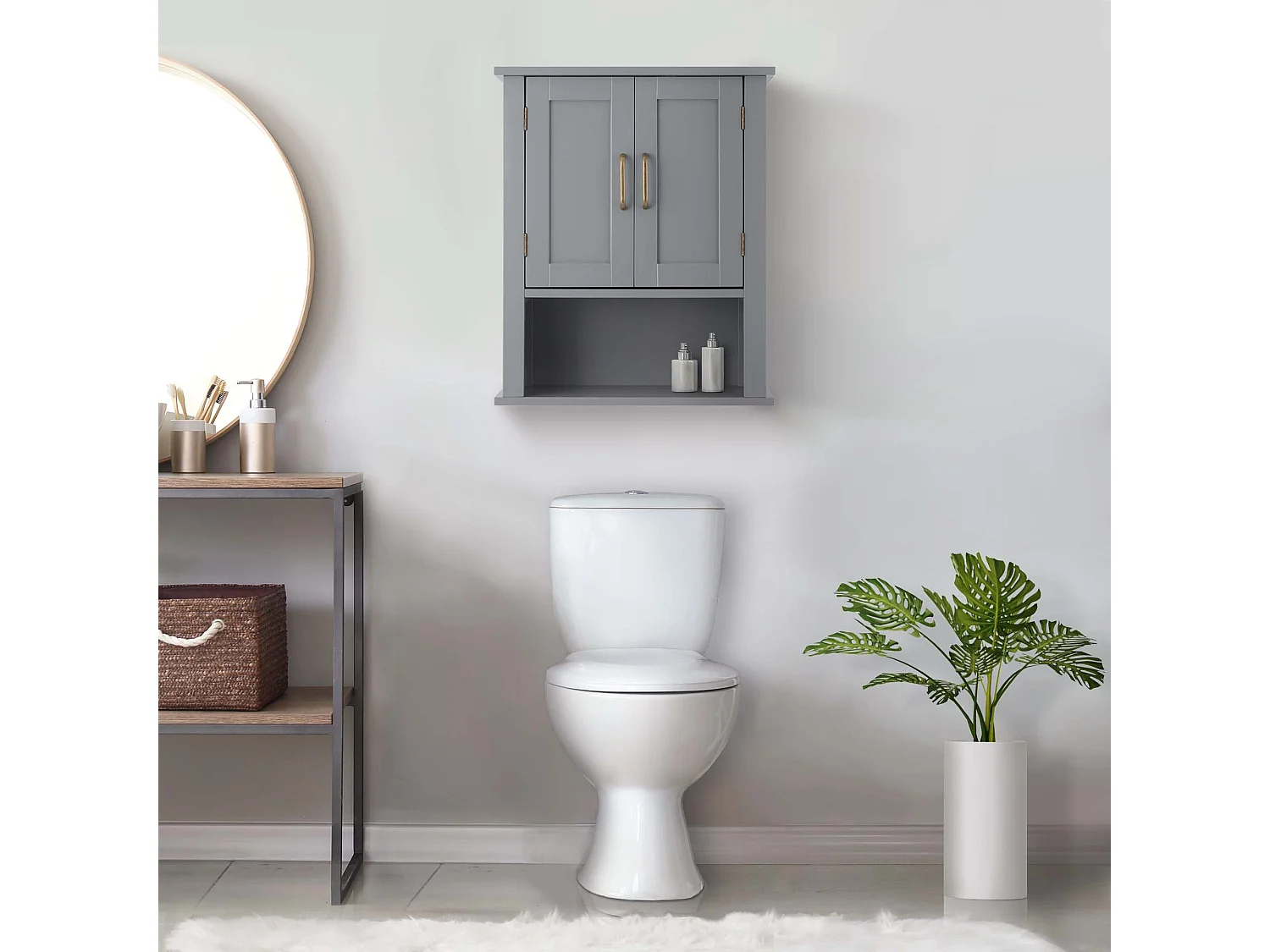 Meuble de rangement mural pour médicaments avec étagère ouverte