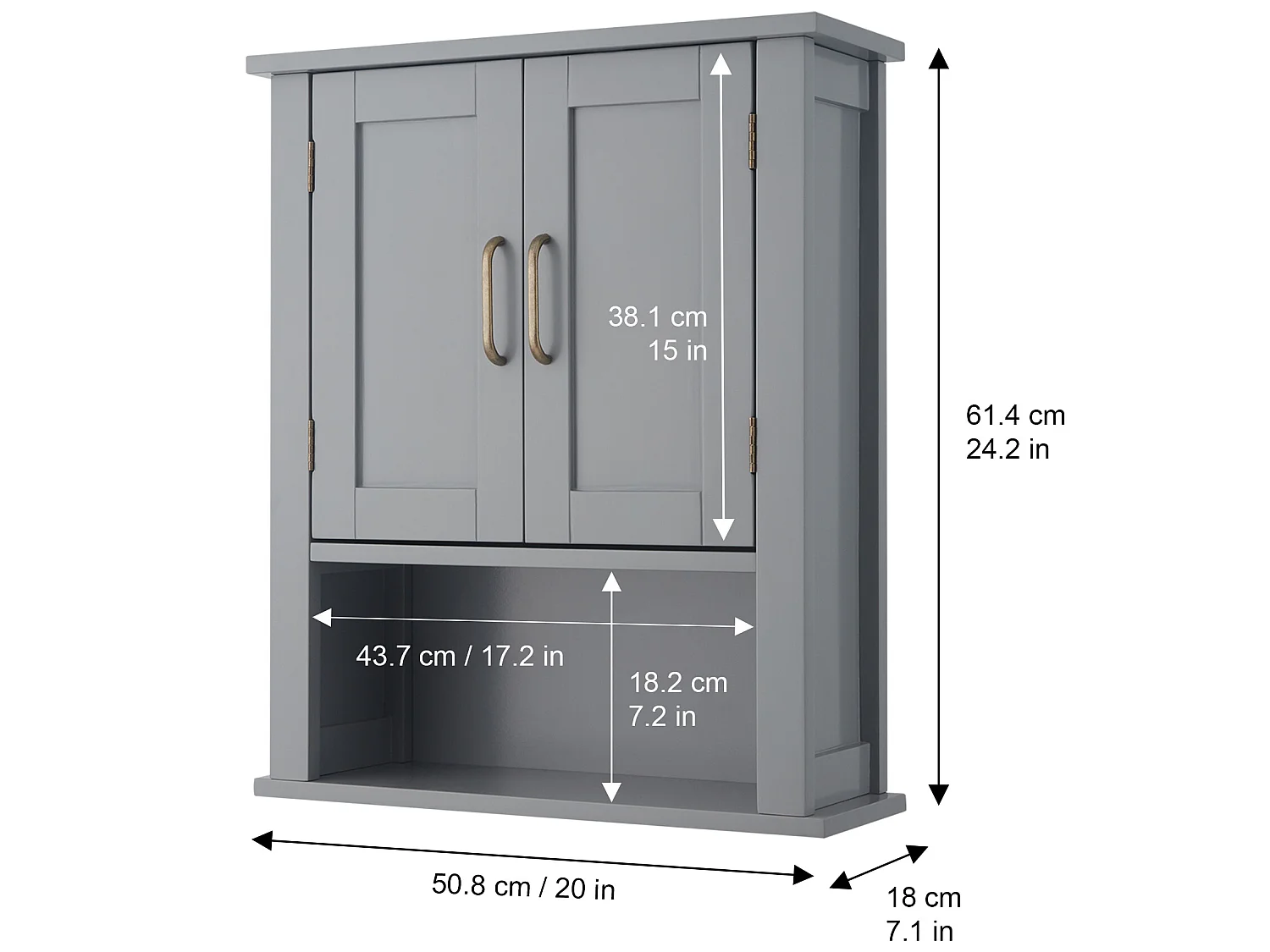 Meuble de rangement mural pour médicaments avec étagère ouverte