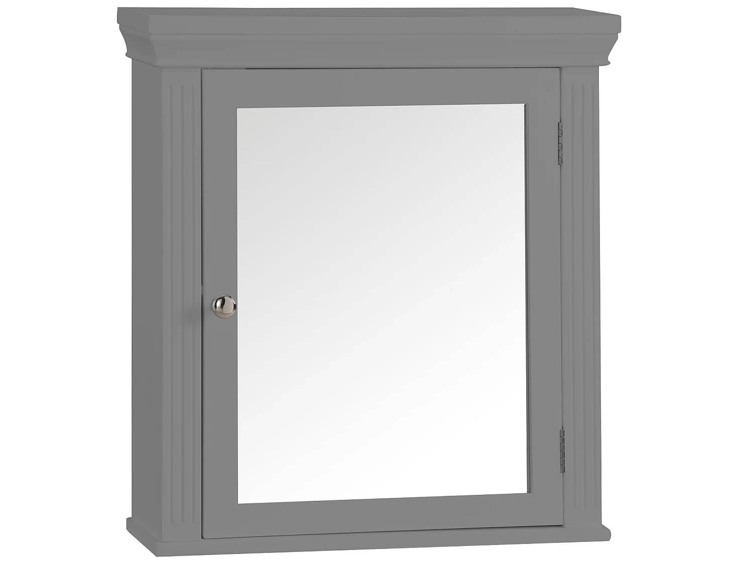 Teamson Home Badkamerkast - Stratford Muurbevestiging Houten Medicijnkastje Met Spiegel Deur en Plank - Grijs
