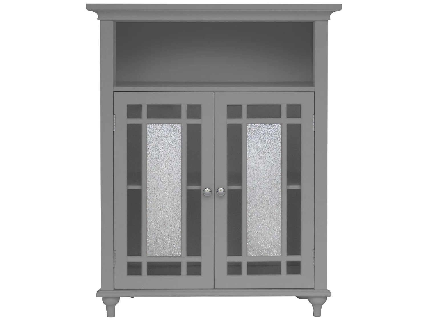 Teamson Home Badezimmer Windsor Doppeltür Freistehender Schrank Grau EHF-529G