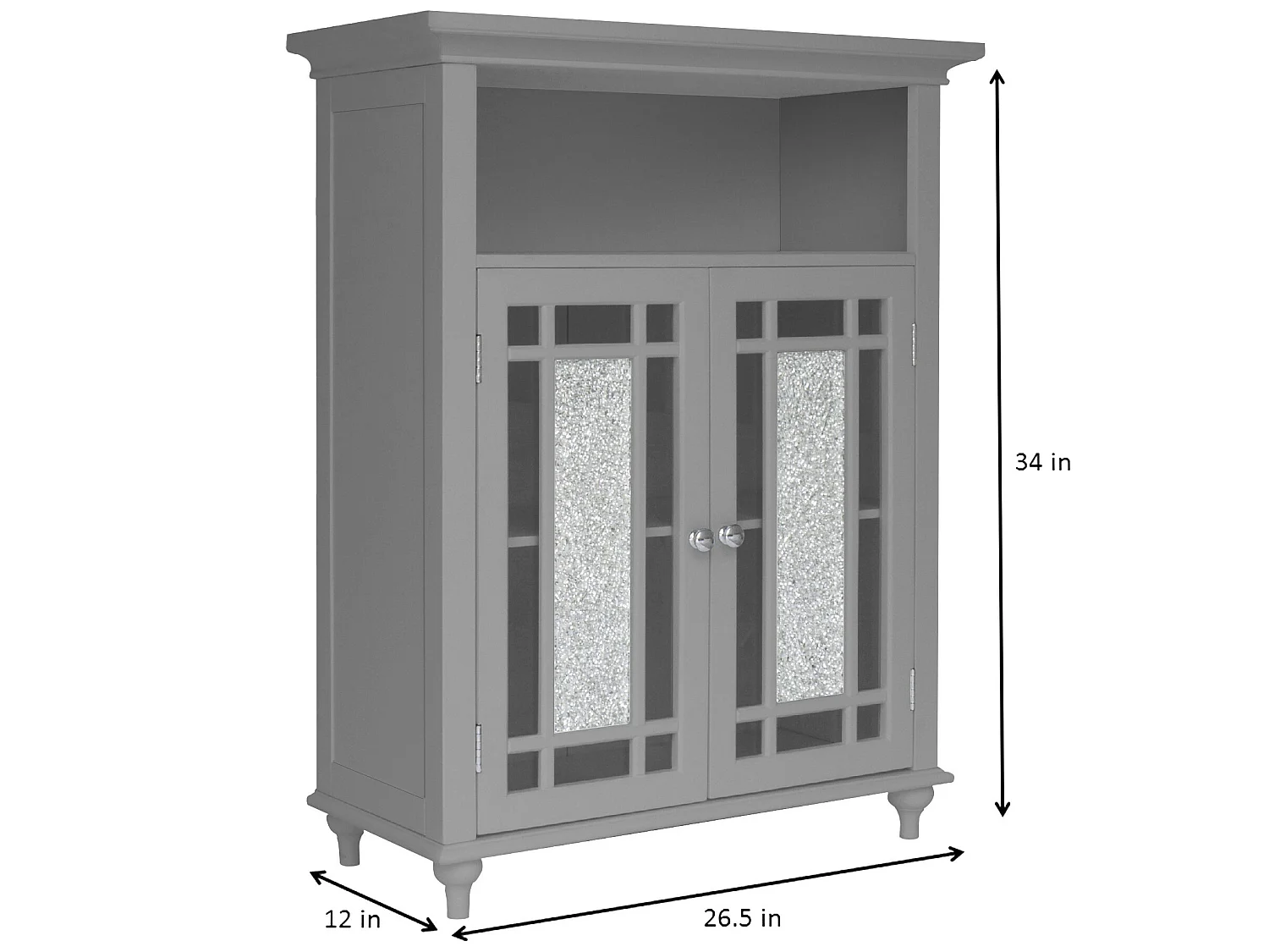 Teamson Home Windsor Arredo Bagno Armadietto In Legno 2 Porte Grigio EHF-529G