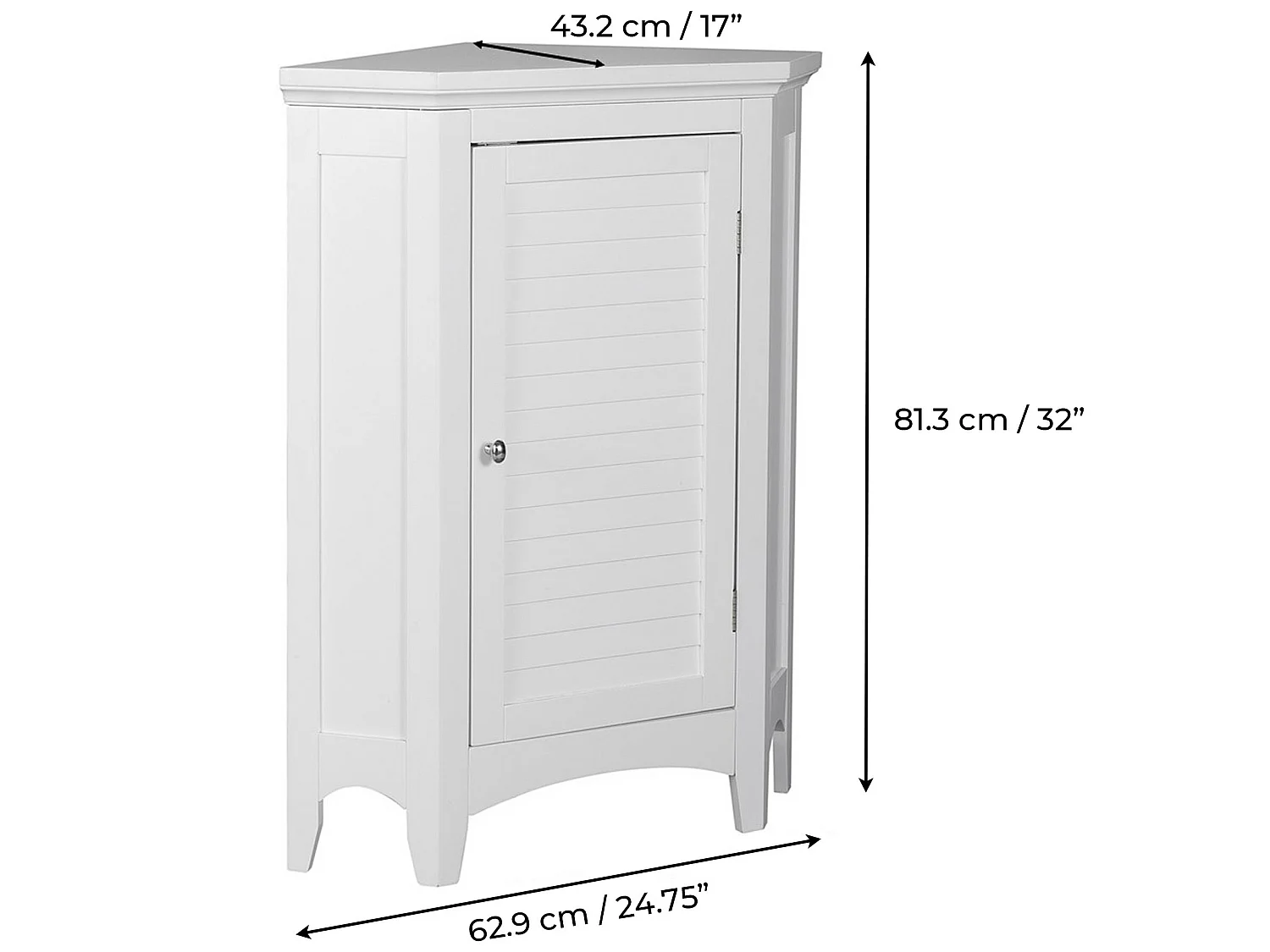 Meuble d'angle bas de rangement de salle de bain Ethan blanc Teamson Home