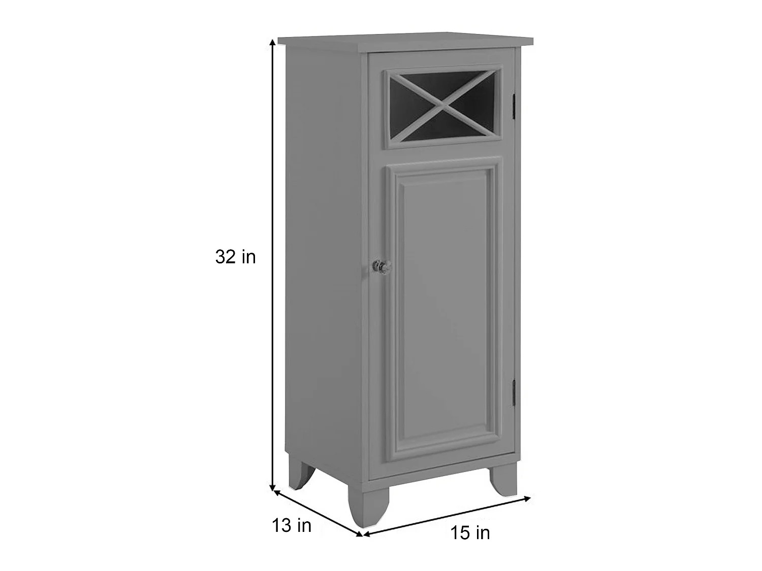 Teamson Home Armoire De Plancher Dawson Avec 1 Porte Gris EHF-6834G