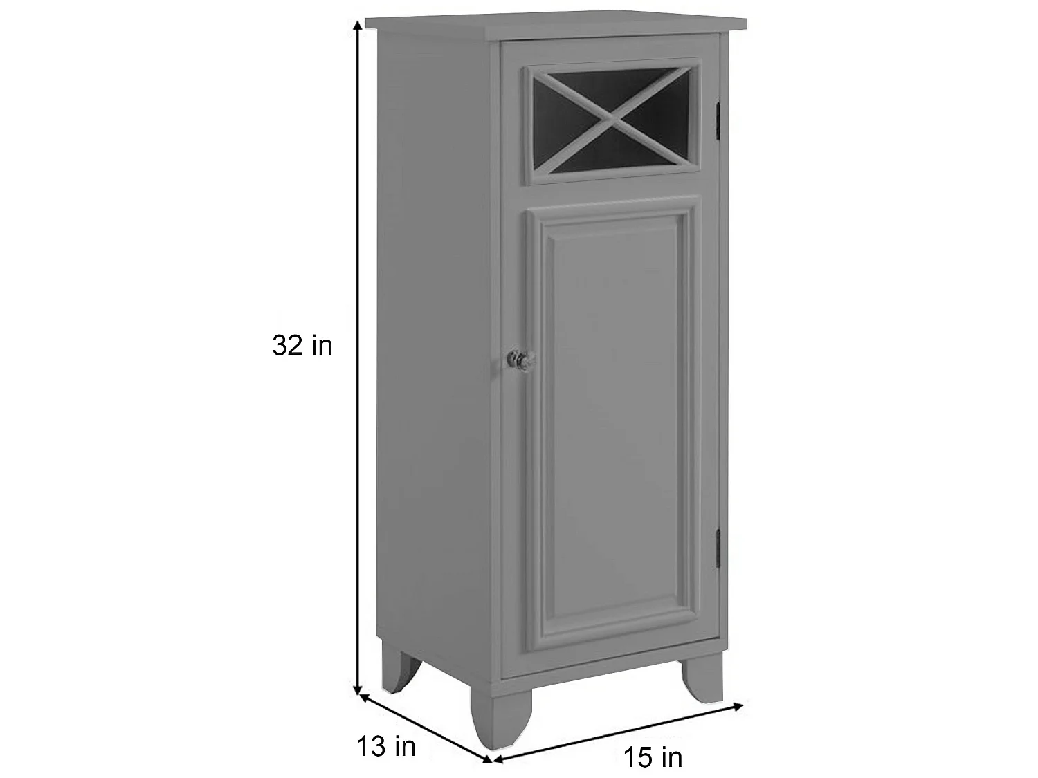 Teamson Home Armoire De Plancher Dawson Avec 1 Porte Gris EHF-6834G