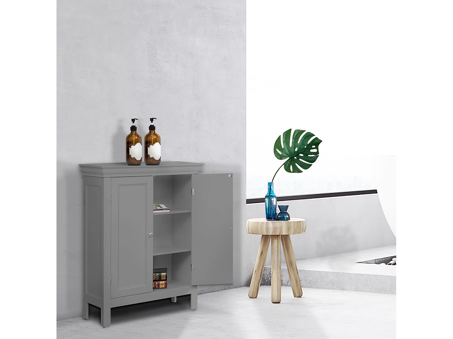 Lagerschrank aus Holzboden Badezimmer