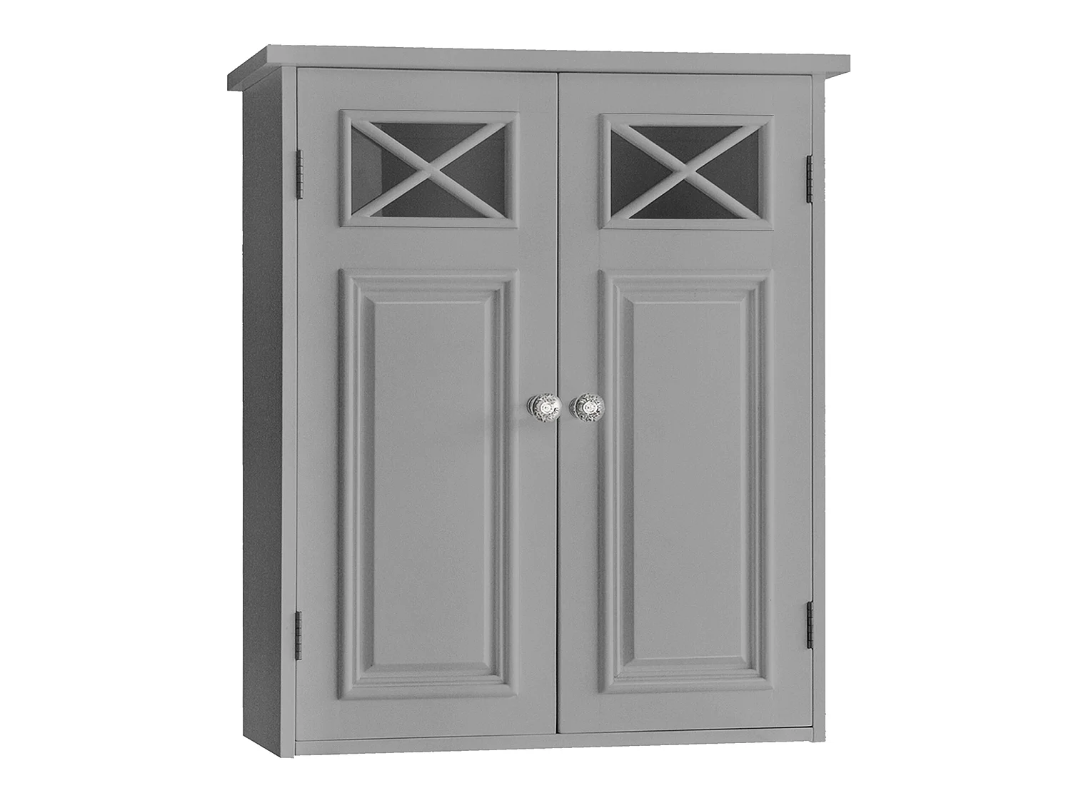 Teamson Home Armoire Murale Pour Salle De Bain Dawson Avec 2 Portes, Gris