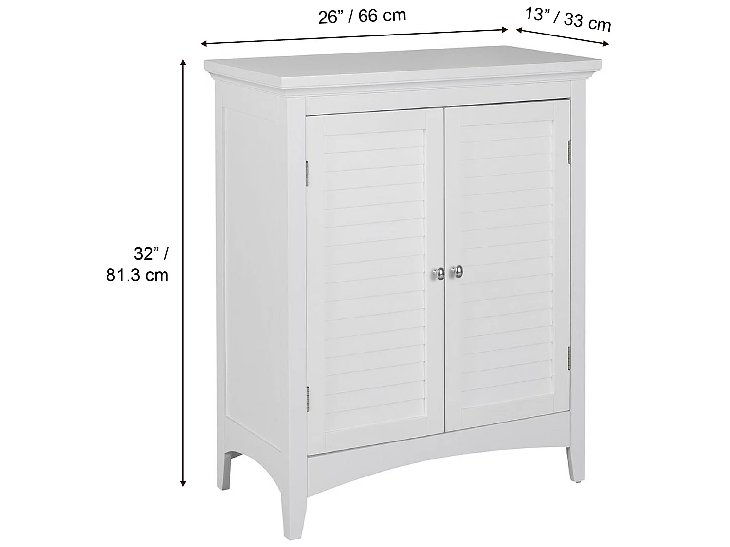 Meuble bas de rangement commode salle de bain Glancy blanc Teamson Home ELG-585