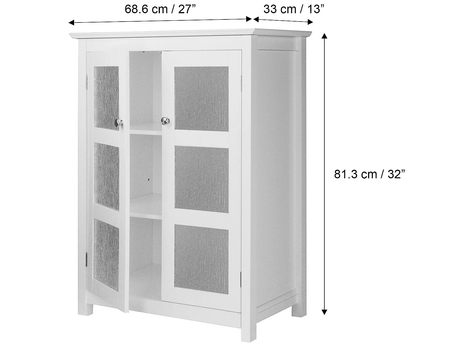 Meuble bas de rangement de salle de bain blanc Connor Teamson Home ELG-580