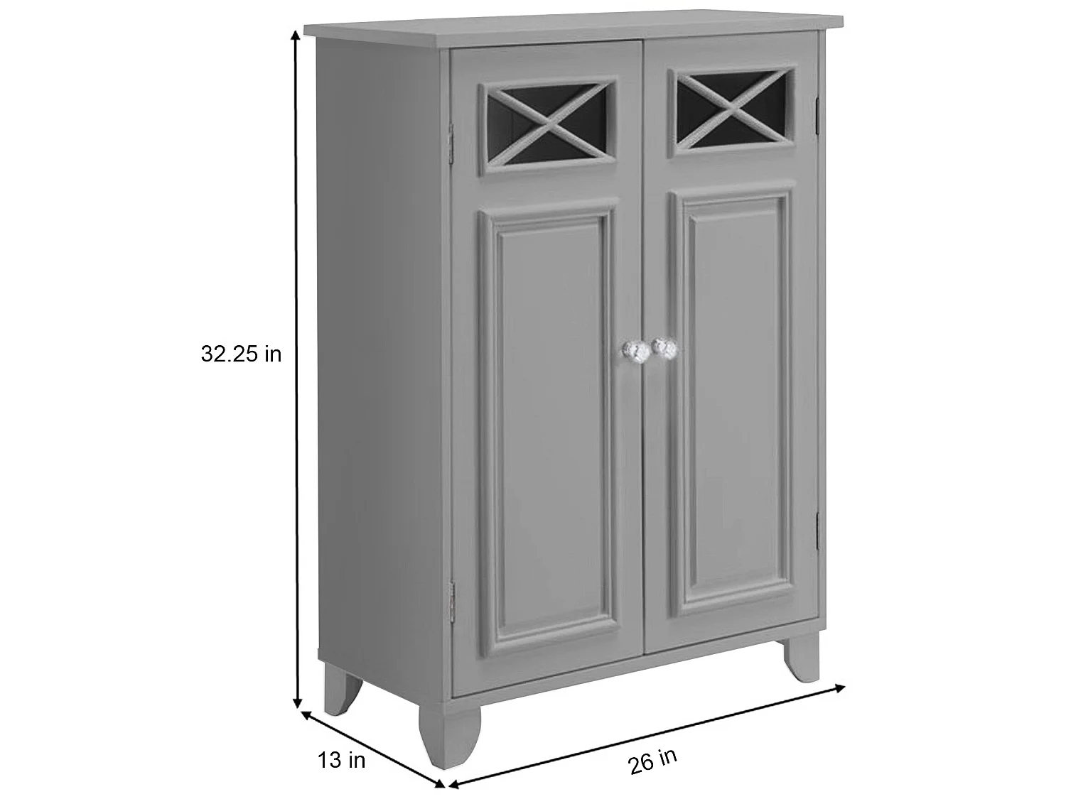 Teamson Home Salle De Bain Dawson Armoire Autoportante En Bois Gris EHF-6841G