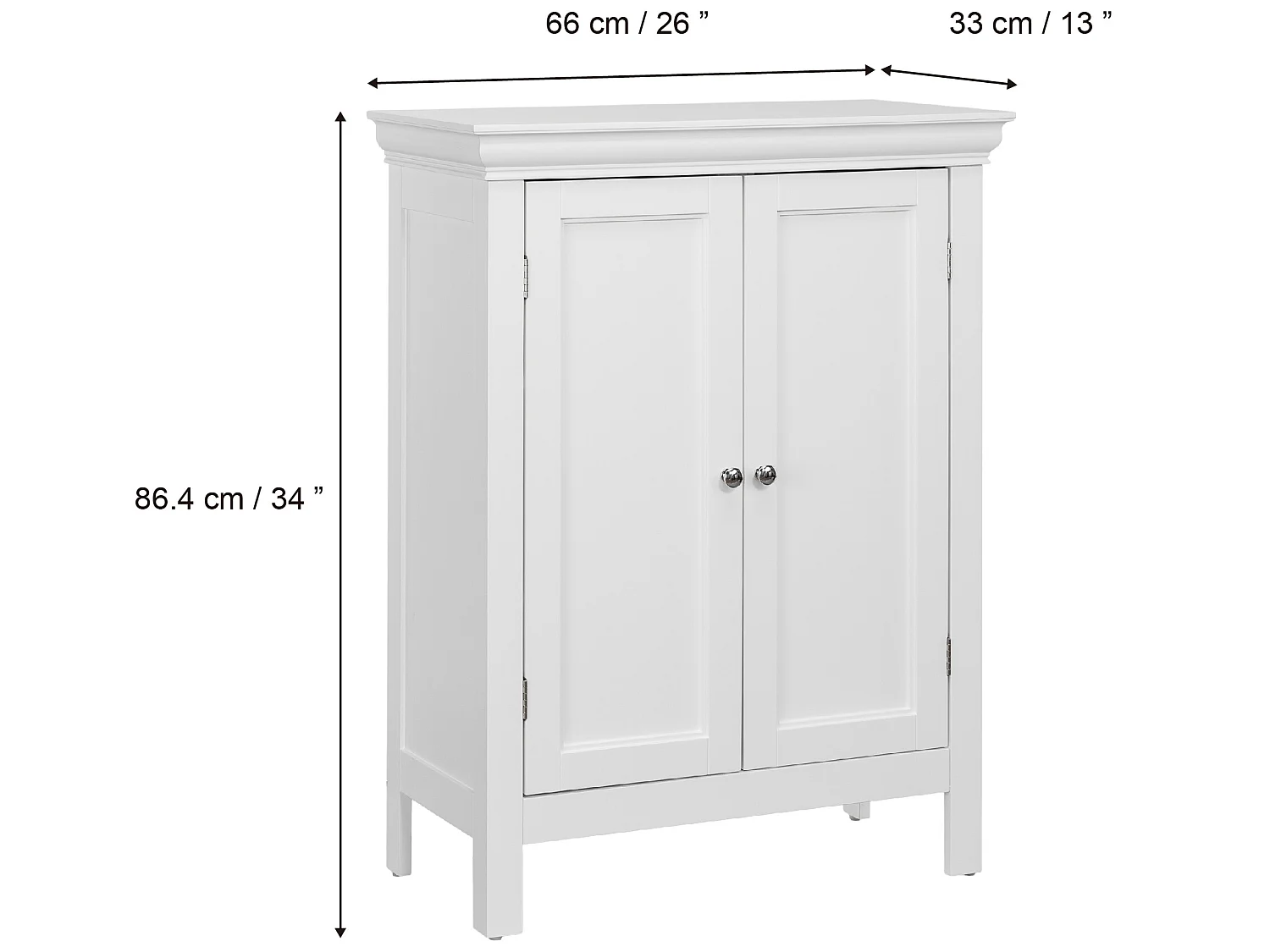 Meuble de salle de bain rangement blanc avec 2 étagères porte Stratford