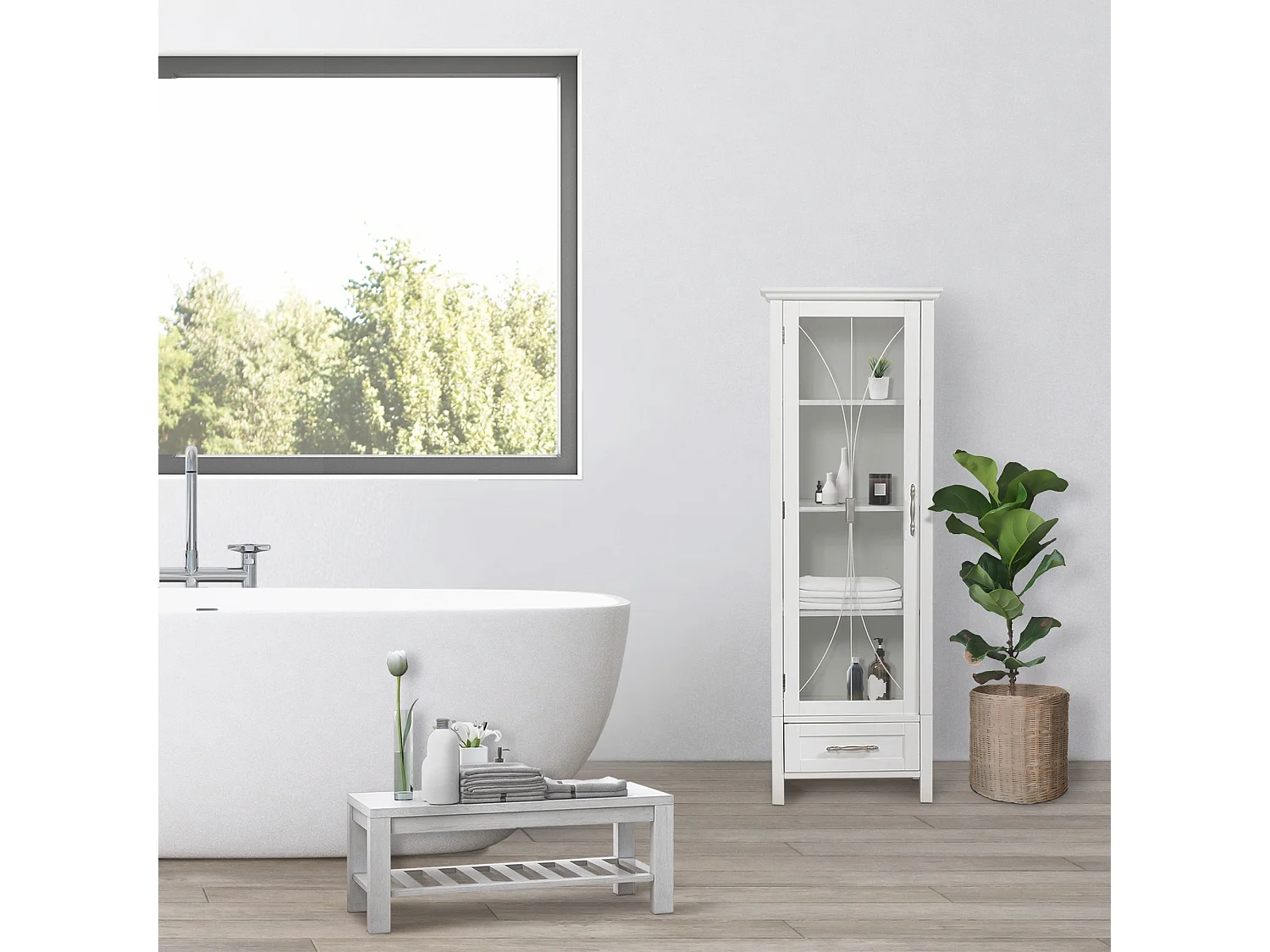 Massicatore di lino Delaney con 1 porta e 1 cassetto inferiore