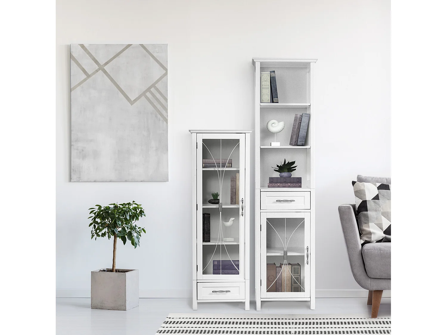 Massicatore di lino Delaney con 1 porta e 1 cassetto inferiore