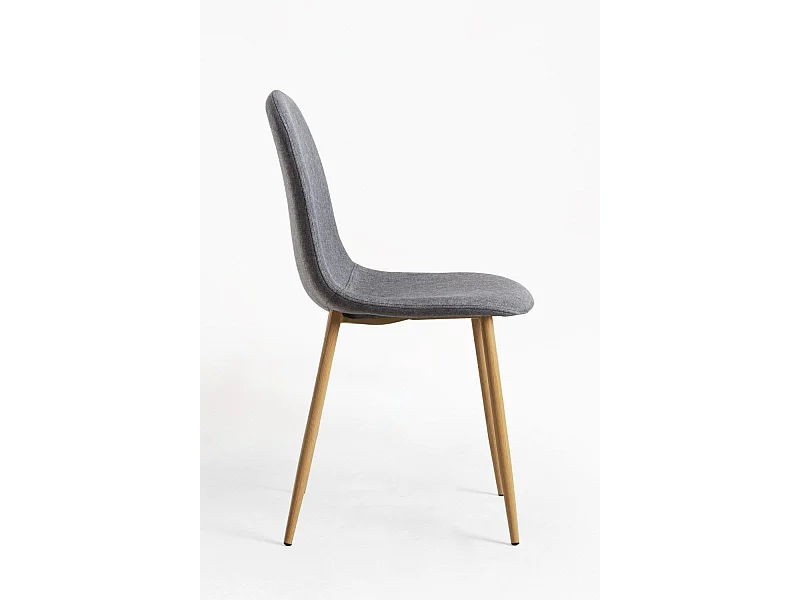 Packs Sillas Comedor - Pack 4 Sillas Teok Tela - Gris oscuro