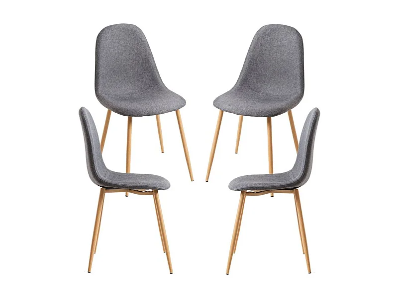 Packs Sillas Comedor - Pack 4 Sillas Teok Tela - Gris oscuro