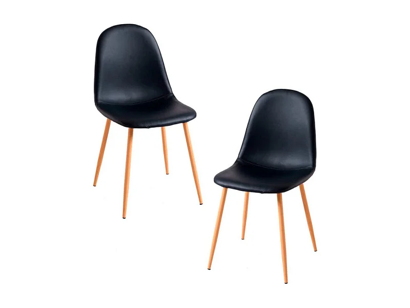 Packs Sillas Comedor - Pack 2 Sillas Teok Polipiel - Negro