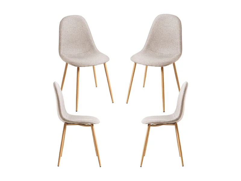 Packs Sillas Comedor - Pack 4 Sillas Teok Tela - Beige