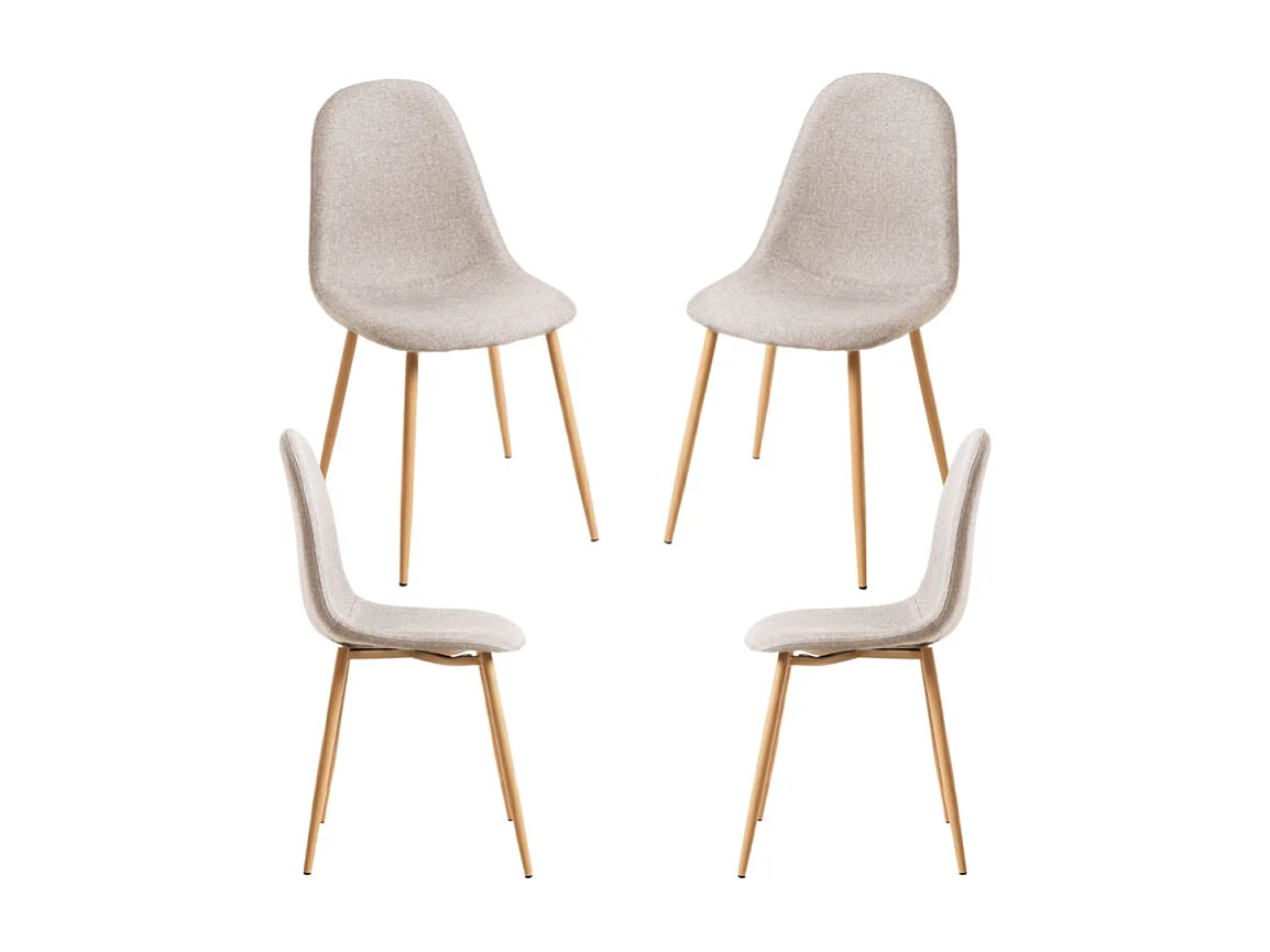 Packs Sillas Comedor - Pack 4 Sillas Teok Tela - Beige