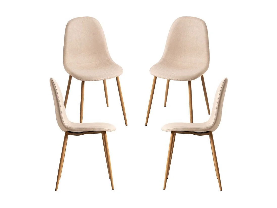 Packs Sillas Comedor - Pack 4 Sillas Teok Tela - Beige