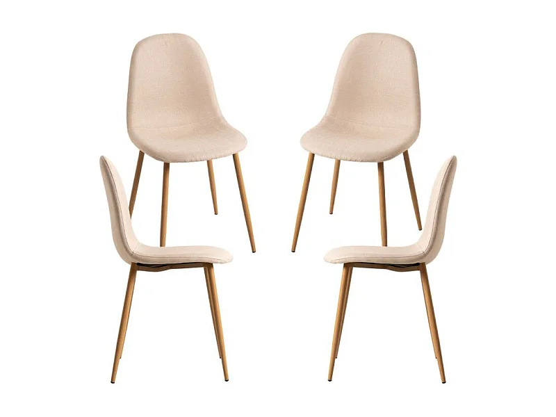 Packs Sillas Comedor - Pack 4 Sillas Teok Tela - Beige
