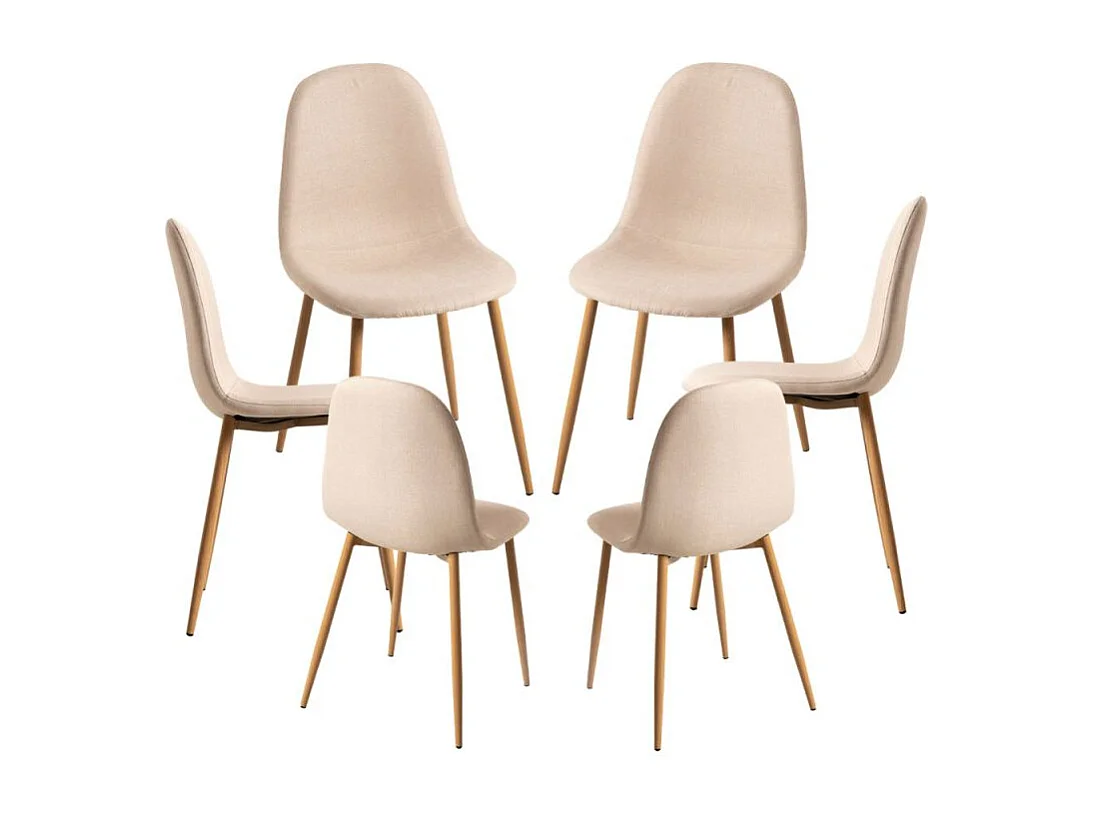 Packs Sillas Comedor - Pack 6 Sillas Teok Tela - Beige
