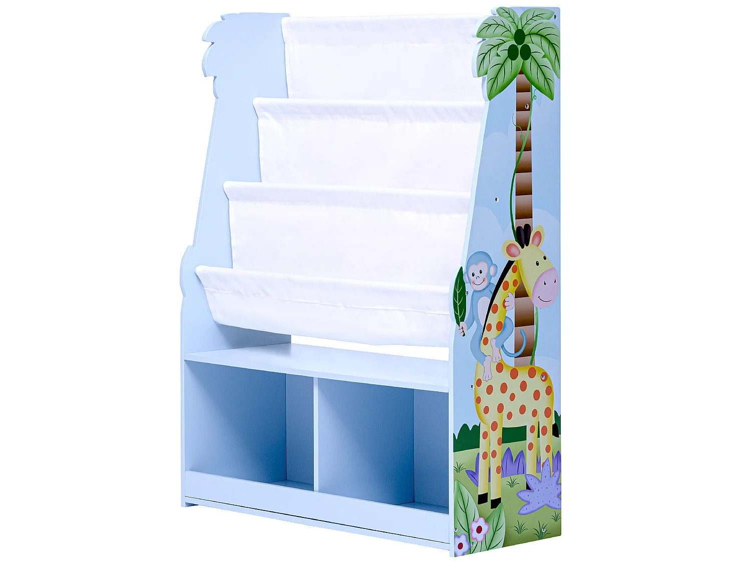 Etagère de rangement enfant garçon en bois Sunny Safari bleu