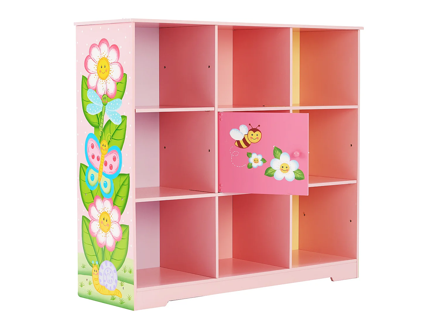 Teamson Kids Houten Kubus Boekenkast Voor Kinder - Kinderslaapkamer Accessoires - Magische Tuin Ontwerp