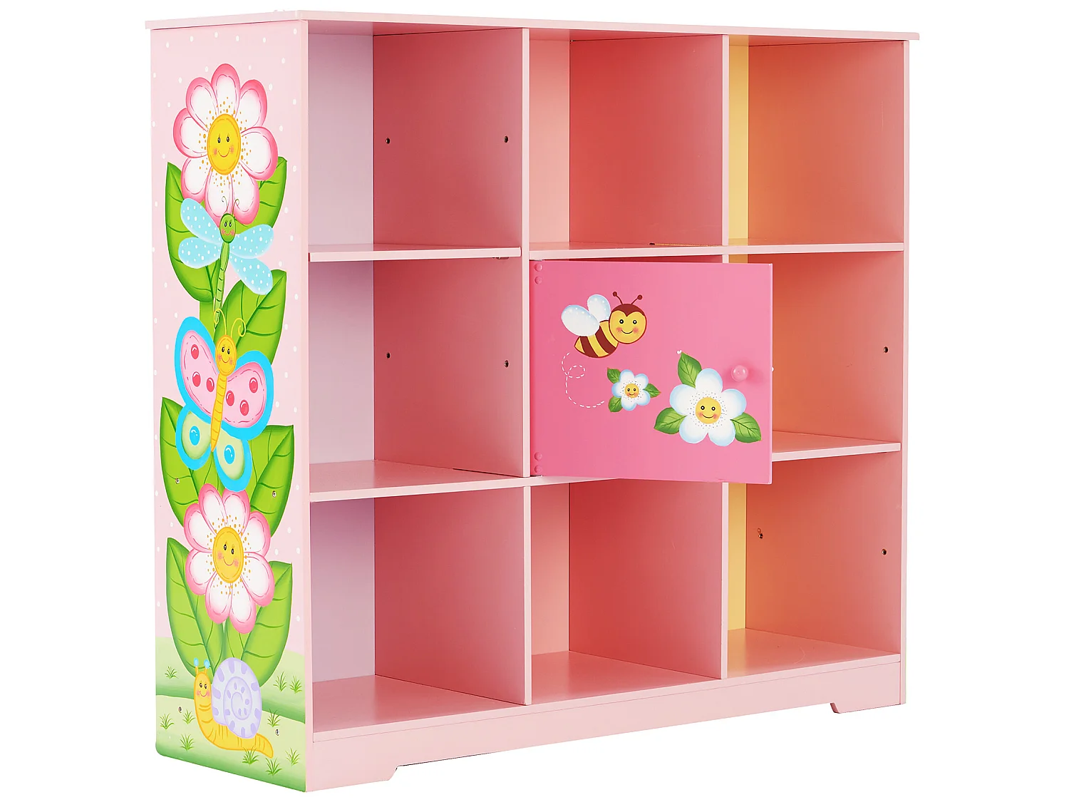 Teamson Kids Houten Kubus Boekenkast Voor Kinder - Kinderslaapkamer Accessoires - Magische Tuin Ontwerp