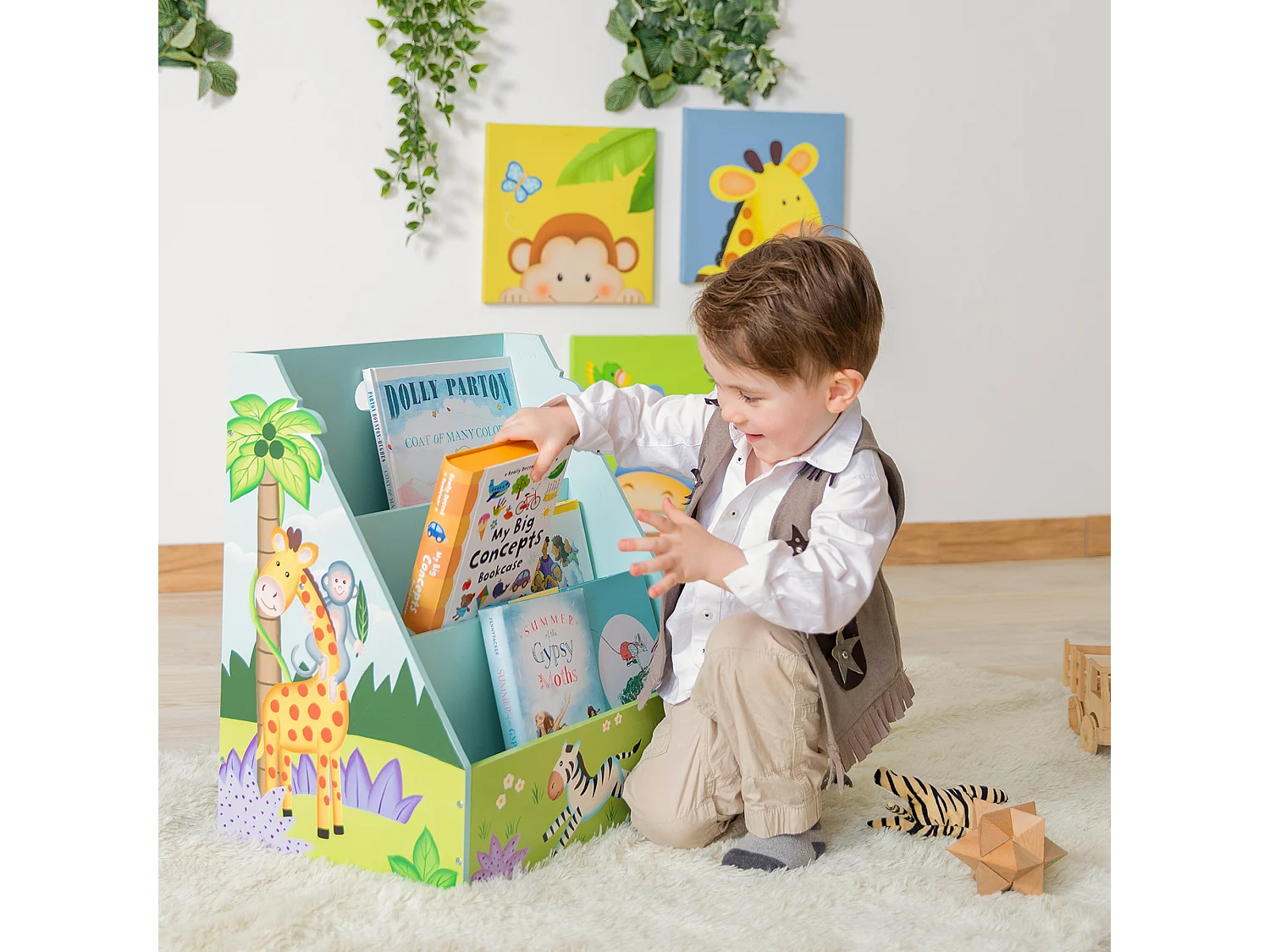 Meuble de rangement livres magazines étagère bibliothèque enfant garçon