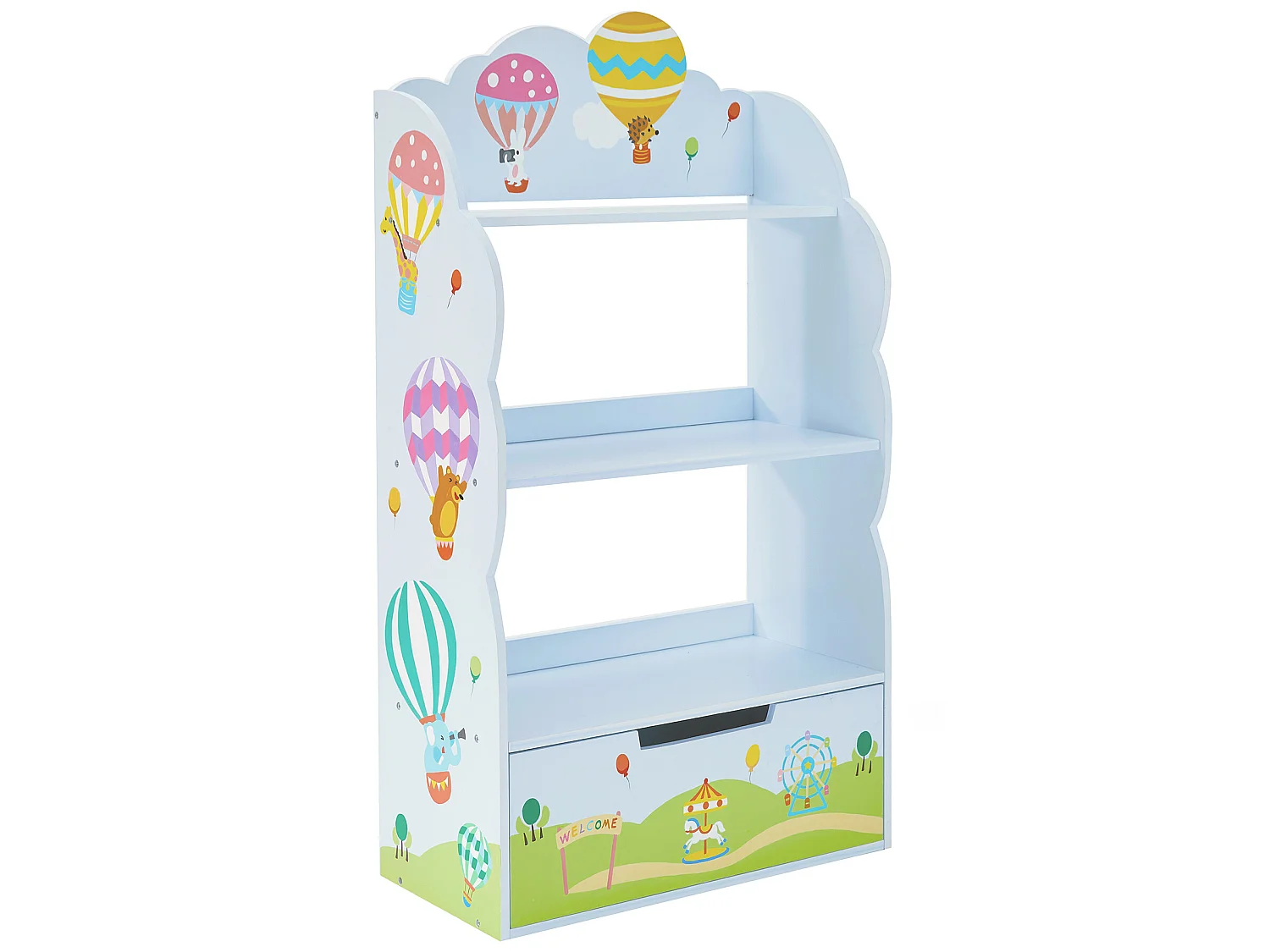 Teamson Kids Houten Boekenkast Voor Kinder - Kinderslaapkamer Accessoires - Heteluchtballon Ontwerp