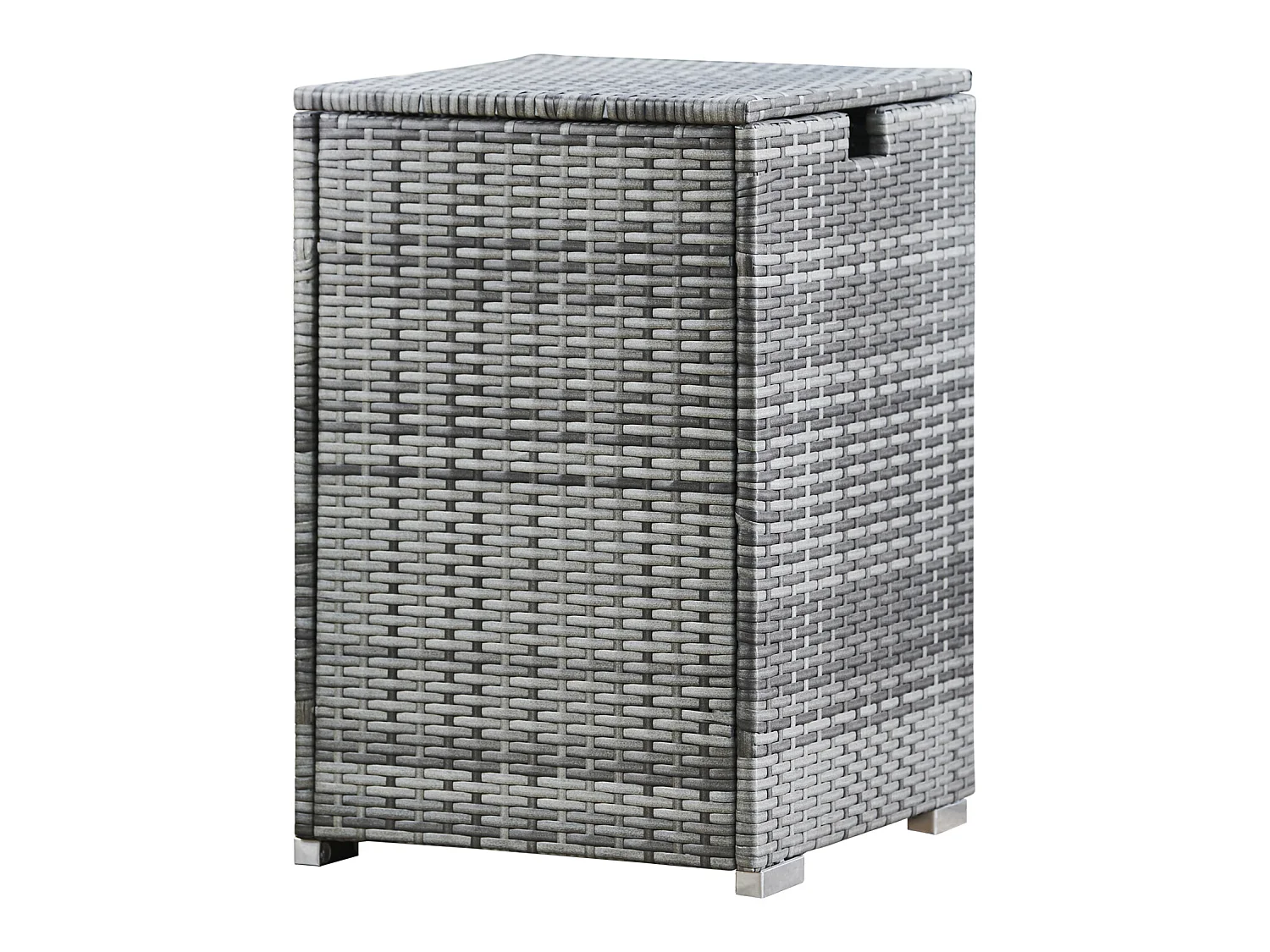 Teamson Home Rotan Propaan Gasflessen Opslag Omslag - Tuinmeubelen - Vierkant - Tot 9kg - Grijs